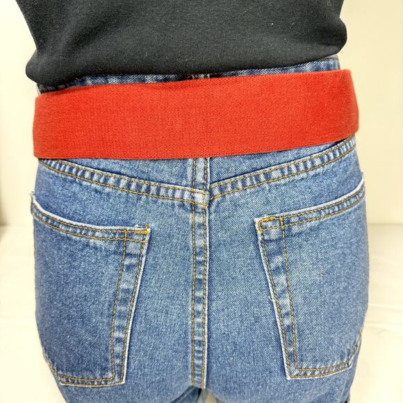 LP by Linea Pelle Leather Cotton Stretch Belt Brown Braided Western Y2K M main image 9